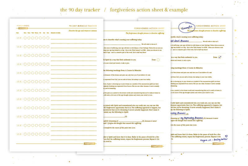 90 day tracker and forgiveness worksheet with examples